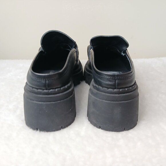 Free People Lyra Link Leather Loafer Mules Lug Sole Size EU 36.5/US 6 - Picture 9 of 12